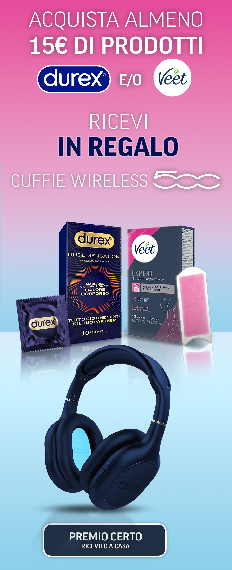 Operazione a premi “UN’ESTATE PER AMARSI” Acquista almeno 15€ di prodotti e ricevi in regalo le cuffie wireless 500