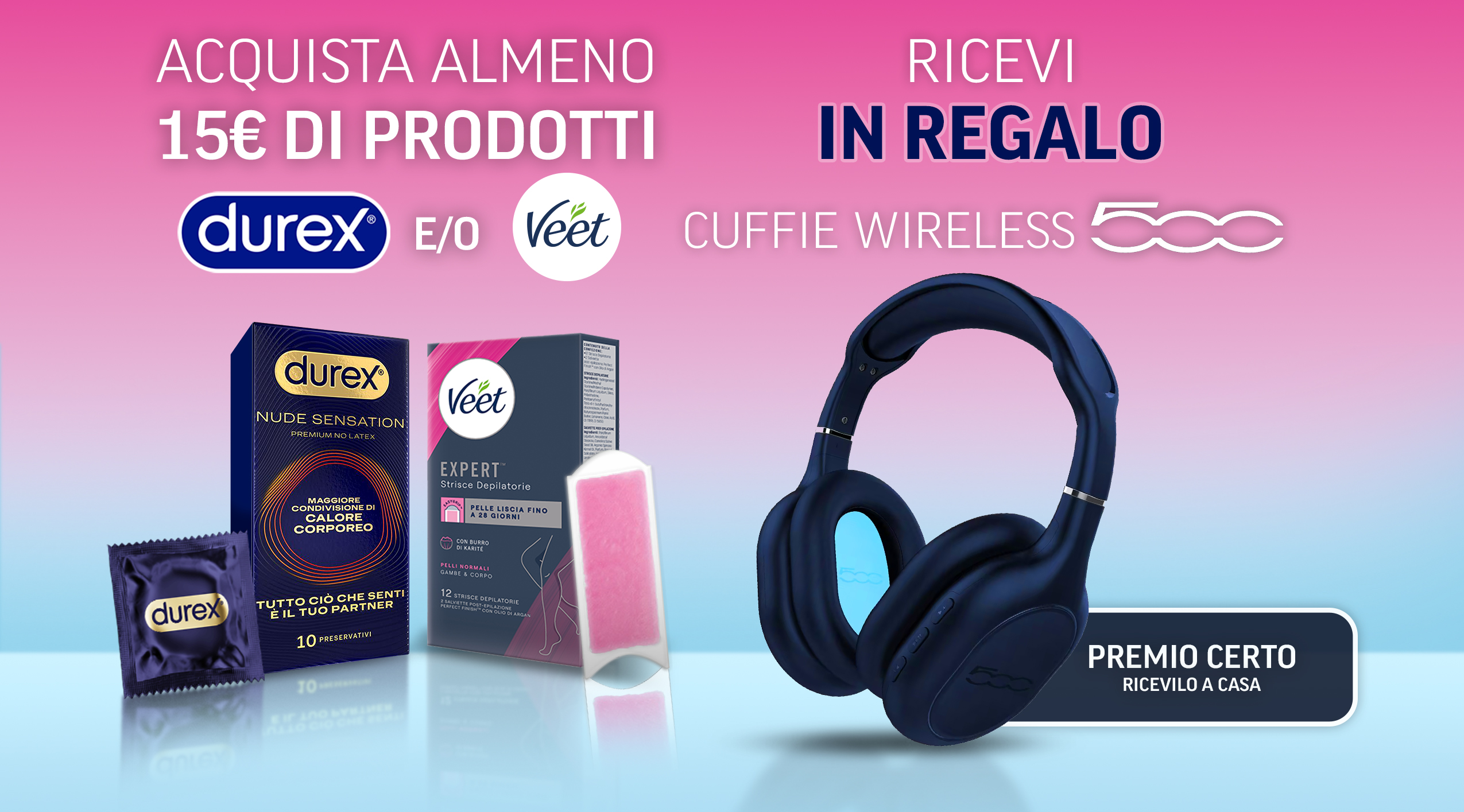 Operazione a premi “UN’ESTATE PER AMARSI” Acquista almeno 15€ di prodotti e ricevi in regalo le cuffie wireless 500